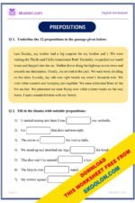 Prepositions Worksheet Skoolon