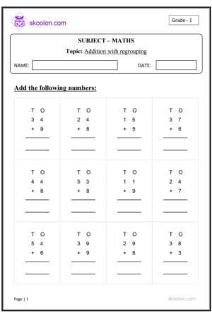 Grade-1-Maths-Addition-with-regrouping