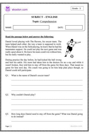 Grade-3-English-Comprehension-Soccer