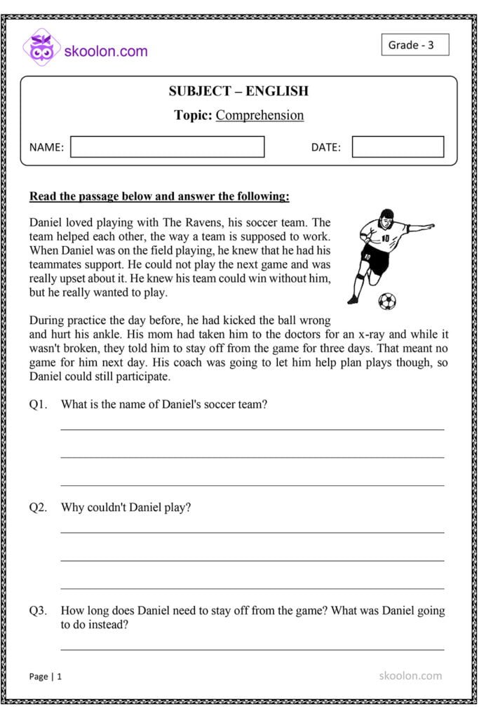 Grade-3-English-Comprehension-Soccer