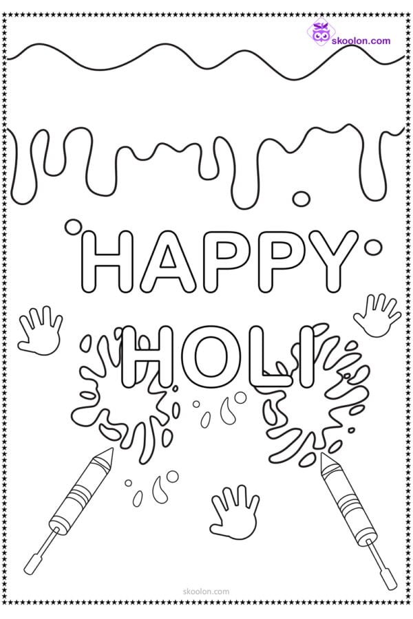 Holi Coloring worksheet - skoolon.com