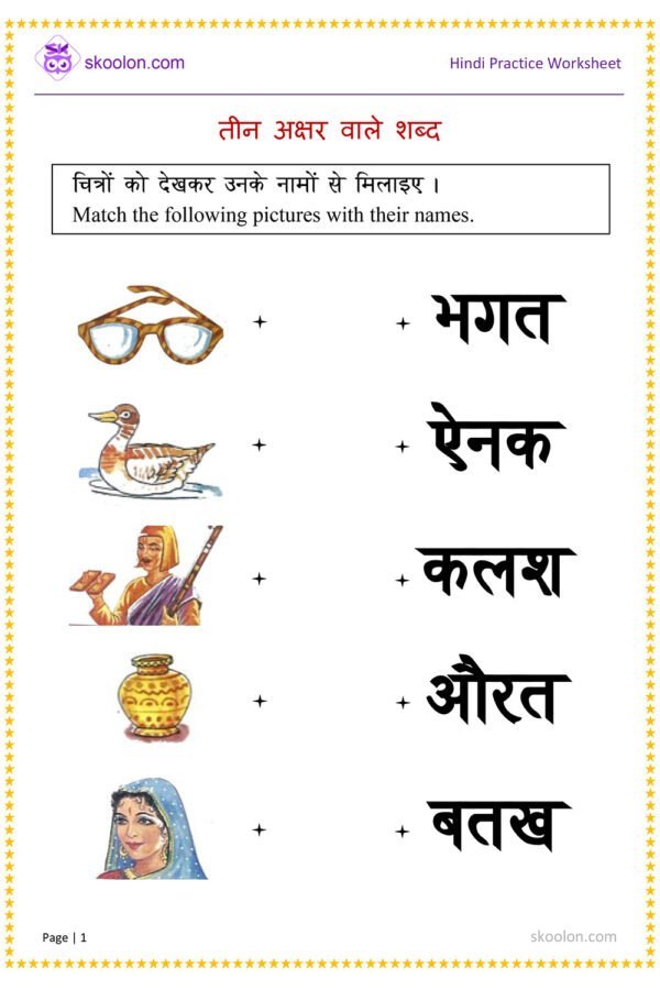 Word Meaning English To Hindi For Class 3