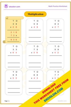 Maths Multiplication Worksheet for class 3