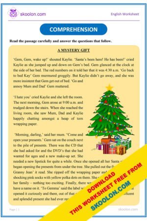 English Comprehension Worksheet for Grade 4 and Grade 5