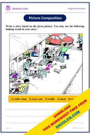 Picture Composition in English Worksheet for Class 4 and Class 5