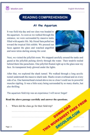 Reading Comprehension | Comprehension with Questions and Sample Answers