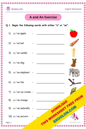 Grammar worksheet for Grade 2 Archives 