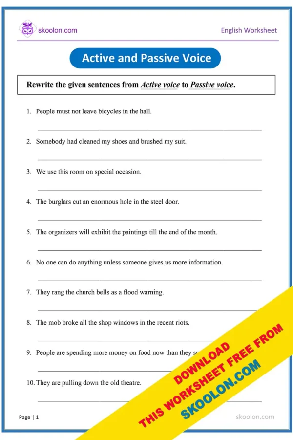 active and passive voice | active passive voice exercise with answers | english grammar