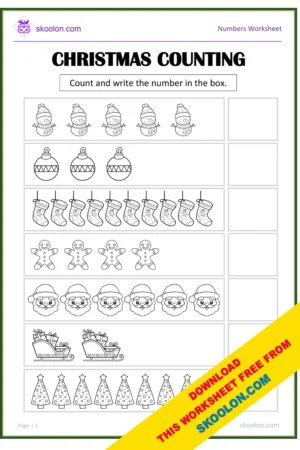 Counting Worksheet for Kindergarten | Count and Write Worksheet | Homeschooling Worksheet