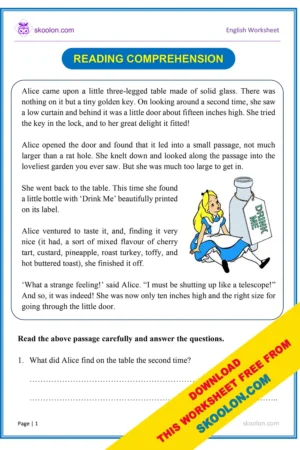 Reading Comprehension for Grade 5 with questions | Passage Comprehension