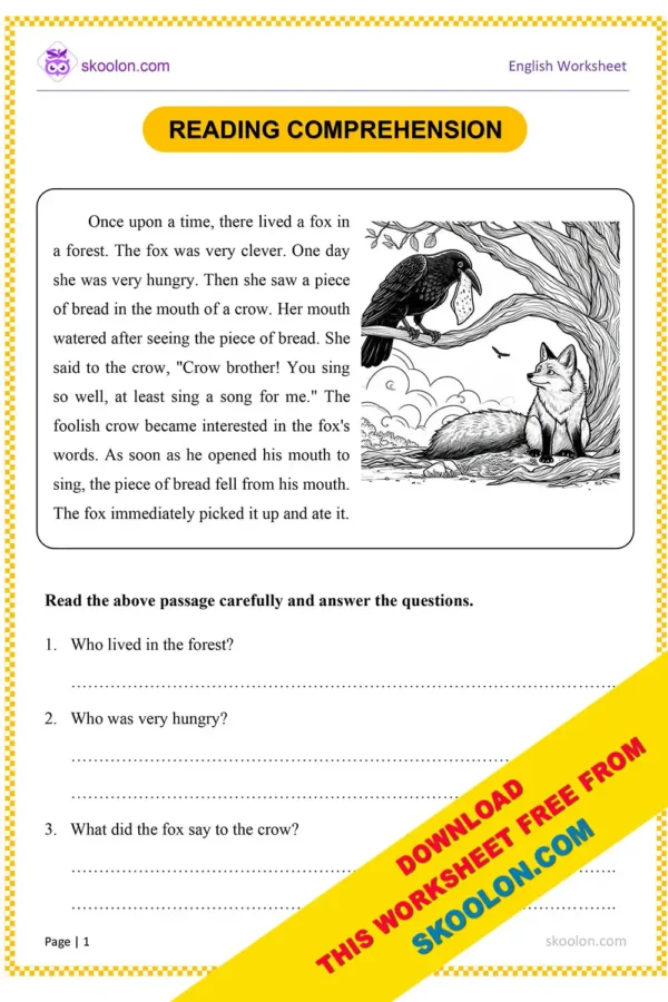 Reading Comprehension for Grade 3 with questions || Passage Comprehension