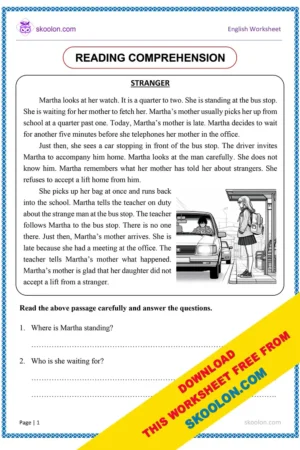 Reading Comprehension for Grade 3 with questions || Passage Comprehension