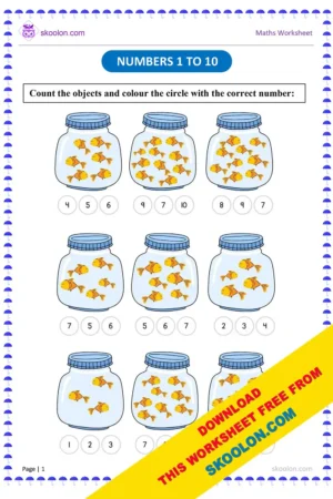 Numbers 1 to 10 Worksheet for Kindergarten